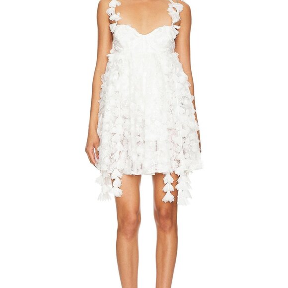 NWT For Love & Lemons Bellatrix Mini Dress Bridal - Picture 2 of 9